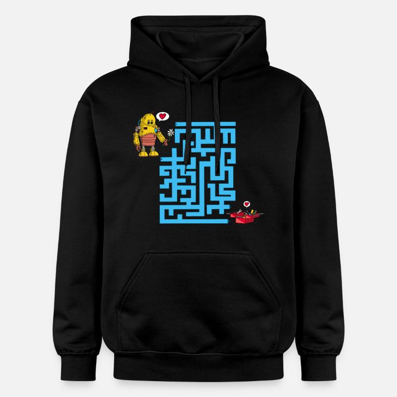 Le labyrinthe de l'amour - Sweat à capuche Softstyle® Gildan Unisexe - noir