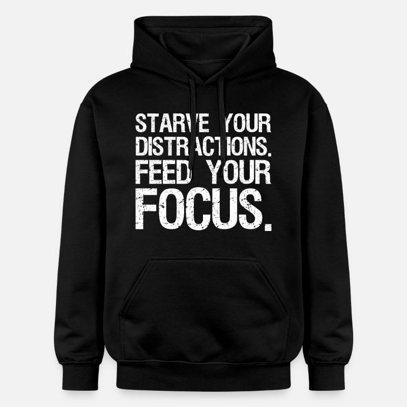 Affamez vos distractions, nourrissez votre concentration - Sweat à capuche Softstyle® Gildan Unisexe - noir