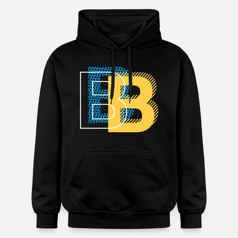 Anfangsbuchstabe B b - Gildan Unisex Softstyle® Midweight Hoodie - Schwarz