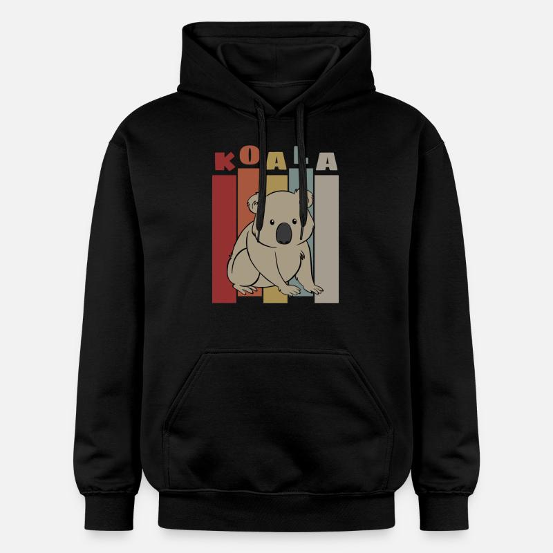 Koala Rétro - Sweat à capuche Softstyle® Gildan Unisexe - noir