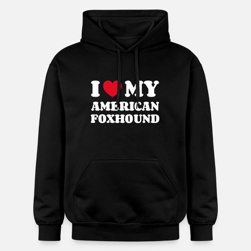 J'aime mon Foxhound américain - Sweat à capuche Softstyle® Gildan Unisexe - noir