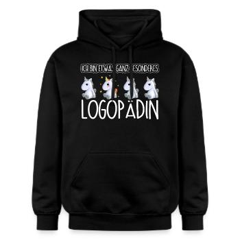LOGOPÄDIN - Toll - Gildan Unisex Softstyle® Midweight Hoodie - Schwarz - Vorne - Marisol (170cm) & Nik (191cm)