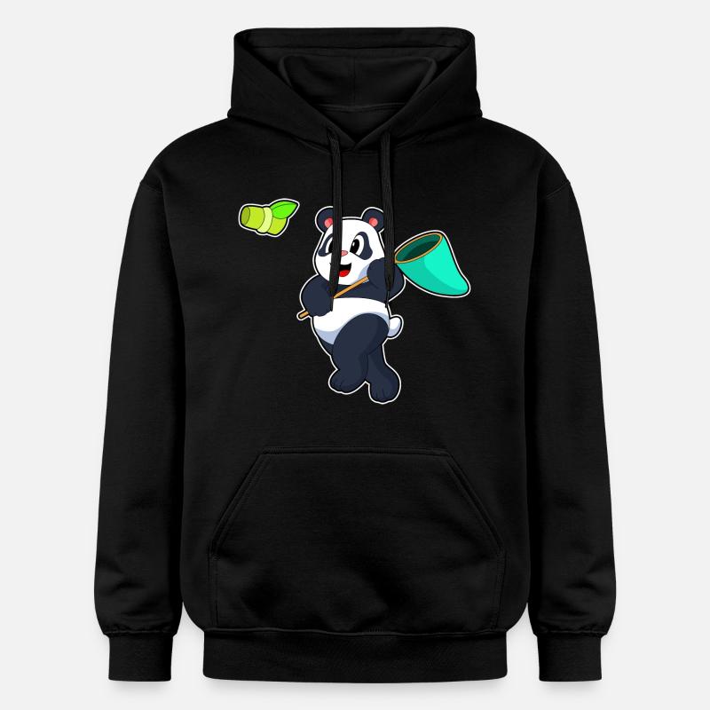 Panda Landing Net Bambou - Sweat à capuche Softstyle® Gildan Unisexe - noir