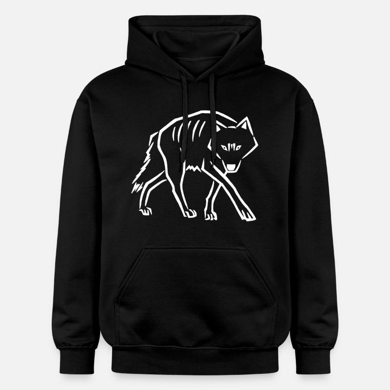 à pas de loup (blanc) - Sweat à capuche Softstyle® Gildan Unisexe - noir