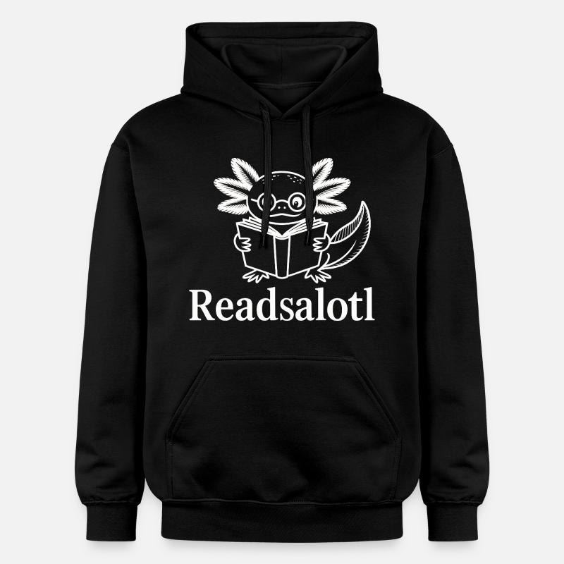 Lineart Readsalotl Axolotl Lecture - Sweat à capuche Softstyle® Gildan Unisexe - noir