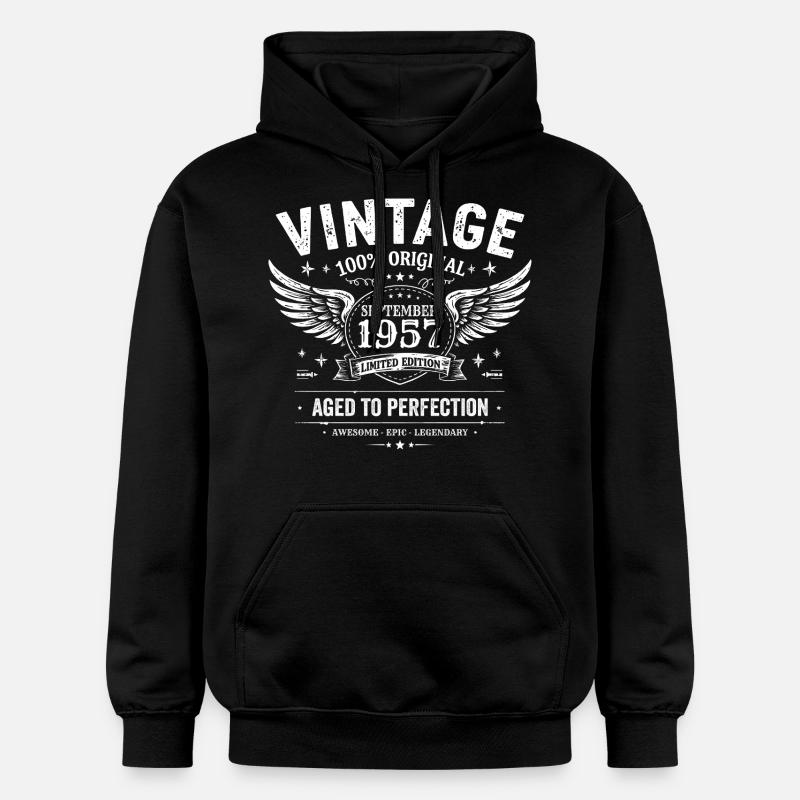 Né en Septembre 1957 - Sweat à capuche Softstyle® Gildan Unisexe - noir