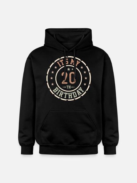 Det är min 20-årspresent 20 år - Gildan luvtröja unisex Softstyle® Midweight - svart