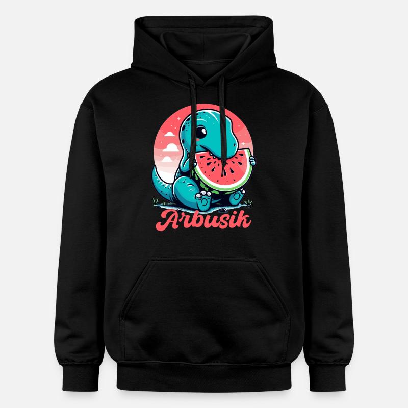 Mignon T-Rex Pastèque Arbusik Cadeau - Sweat à capuche Softstyle® Gildan Unisexe - noir