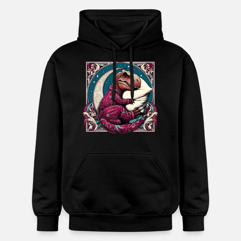 T-Rex Sleeping Hobby Cadeau - Sweat à capuche Softstyle® Gildan Unisexe - noir