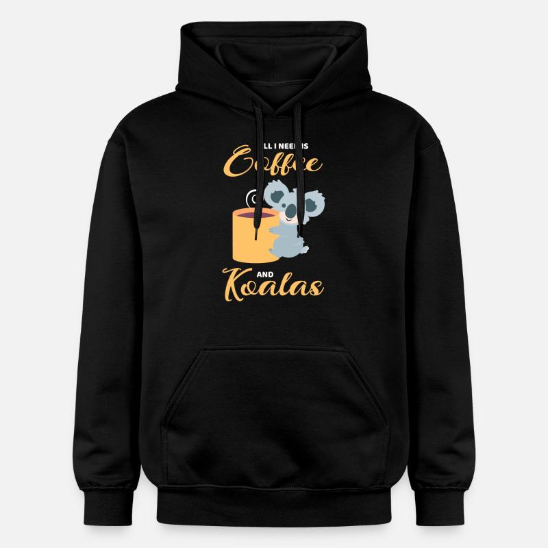 Les koalas et le café - Sweat à capuche Softstyle® Gildan Unisexe - noir
