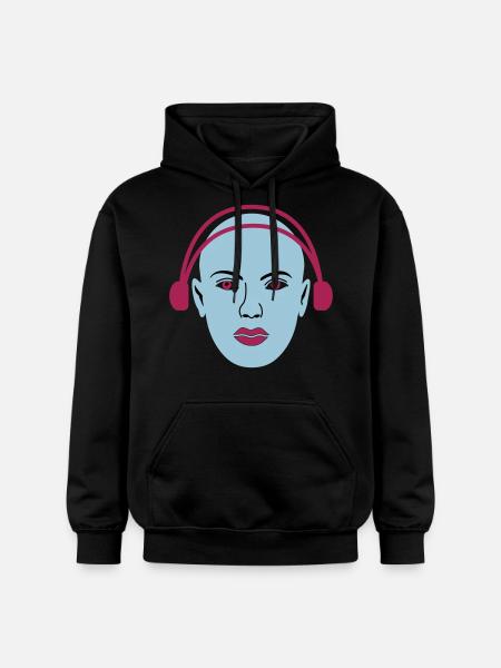 Alien hört Musik - Gildan Unisex Softstyle® Midweight Hoodie - Schwarz