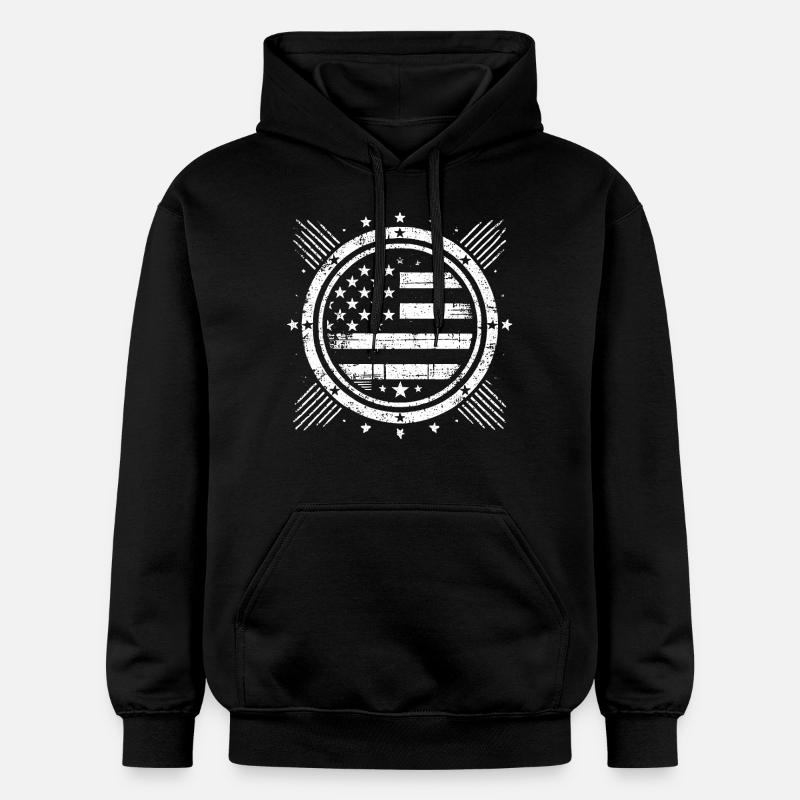 Drapeau en détresse Grunge Design - Sweat à capuche Softstyle® Gildan Unisexe - noir