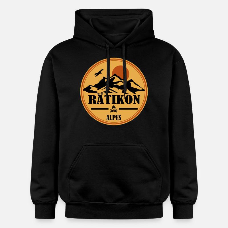 Rätikon - Sweat à capuche Softstyle® Gildan Unisexe - noir