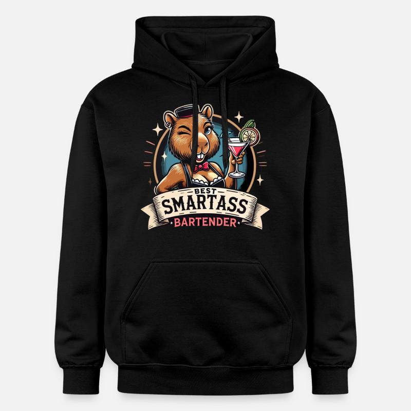 Barman Barmaid Capybara Capy Gift - Sweat à capuche Softstyle® Gildan Unisexe - noir