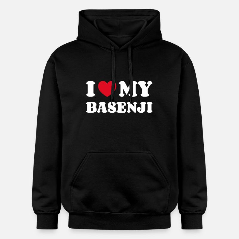 J’aime mon Basenji - Sweat à capuche Softstyle® Gildan Unisexe - noir