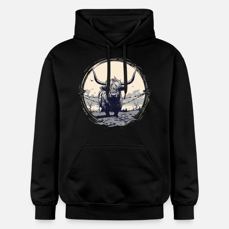 Bovins écossais des Highlands - Sweat à capuche Softstyle® Gildan Unisexe - noir