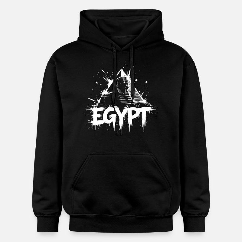 Pyramide du Sphinx d’Égypte - Sweat à capuche Softstyle® Gildan Unisexe - noir