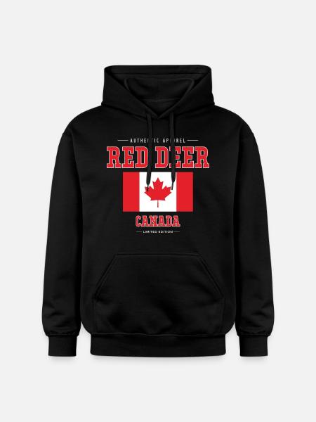 Red Deer - Gildan Unisex Softstyle® Midweight Hoodie - black