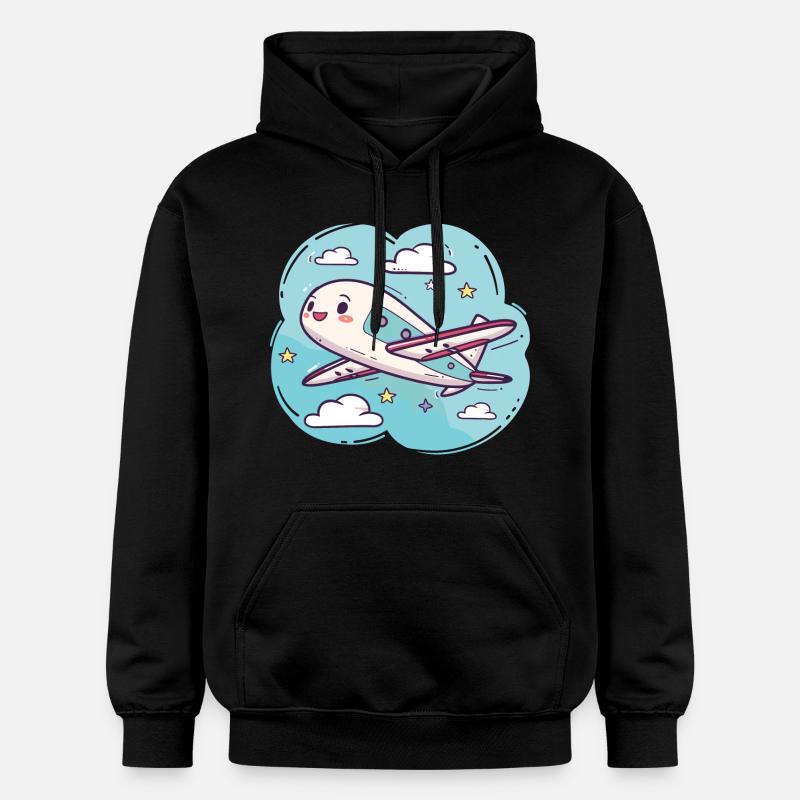 Look de bande dessinée d’avion - Sweat à capuche Softstyle® Gildan Unisexe - noir