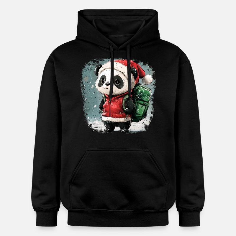 Noël Pandas - Sweat à capuche Softstyle® Gildan Unisexe - noir
