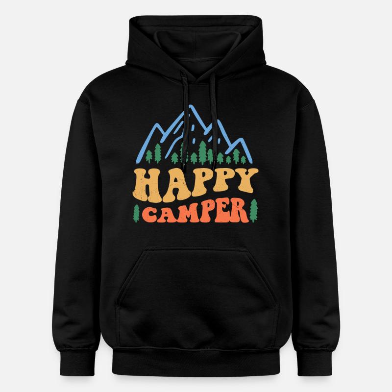 Happy Camper Rétro - Sweat à capuche Softstyle® Gildan Unisexe - noir