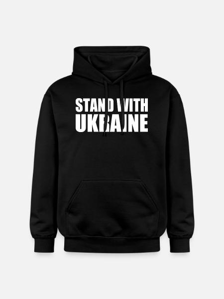 Stand with ukraine - Gildan Unisex Softstyle® Midweight Hoodie - black