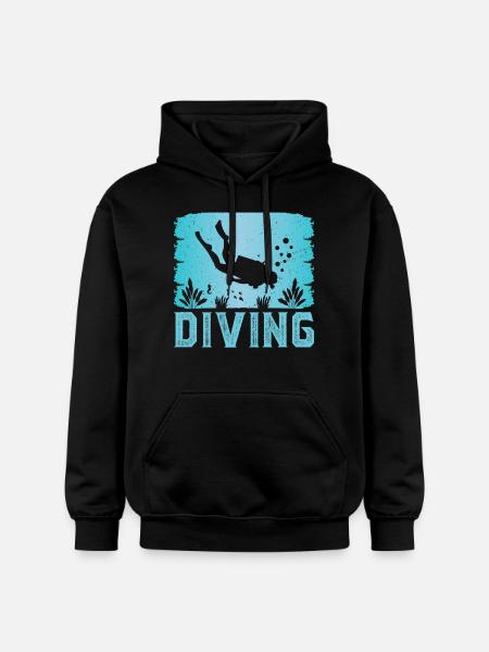 Diving - Gildan Unisex Softstyle® Midweight Hoodie - black