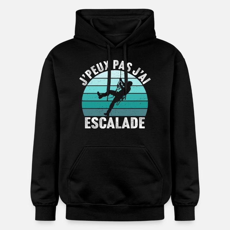 J'peux pas j'ai escalade - Sweat à capuche Softstyle® Gildan Unisexe - noir