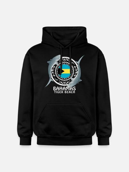 Tiger Beach Bahamas - Gildan Unisex Softstyle® Midweight Hoodie - black