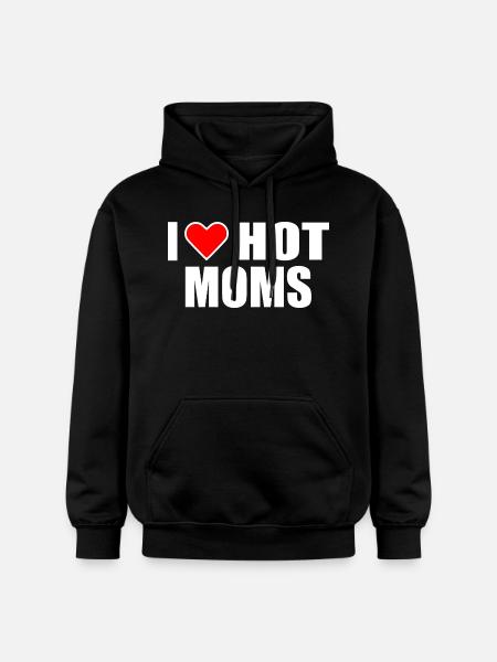 I love hot moms - Gildan Unisex Softstyle® Midweight Hoodie - black