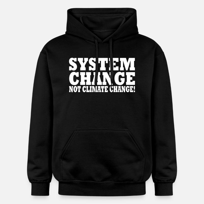system change not climate change - Gildan Unisex Softstyle® Midweight Hoodie - Schwarz