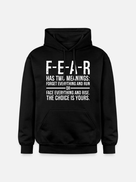 La paura ha due significati: dimentica tutto e scappa - Felpa con cappuccio unisex Softstyle® Gildan con grammatura media - nero
