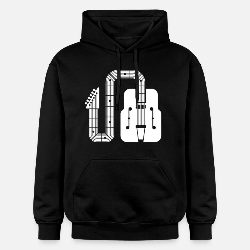 Forme abstraite Guitare rétro - Sweat à capuche Softstyle® Gildan Unisexe - noir