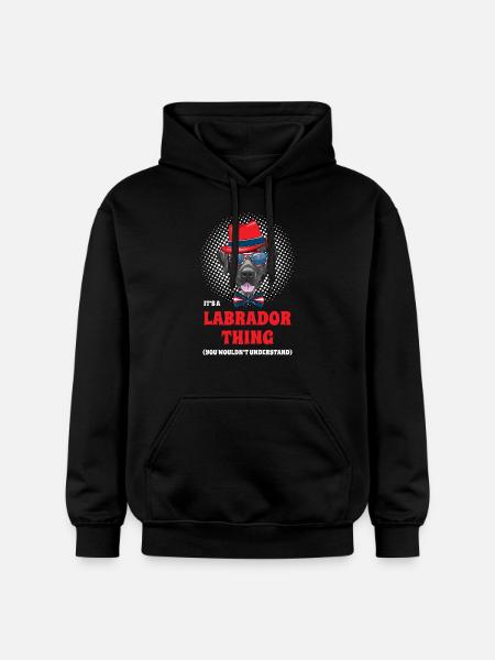 Hipster Labrador - Gildan Unisex Softstyle® Midweight Hoodie - black