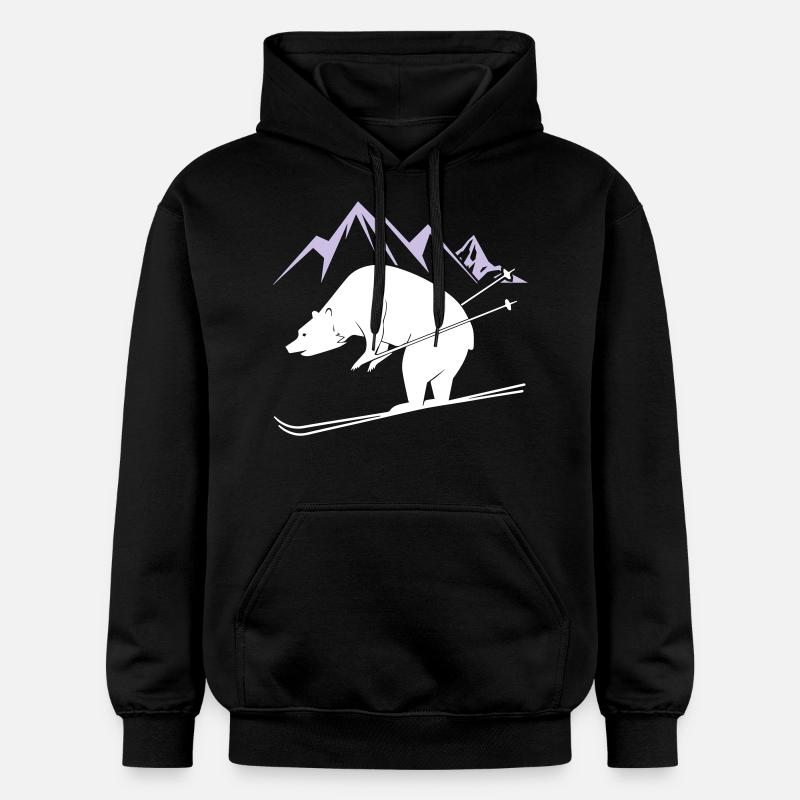 Snowboard Bear - Gildan Unisex Softstyle® Midweight Hoodie - Schwarz