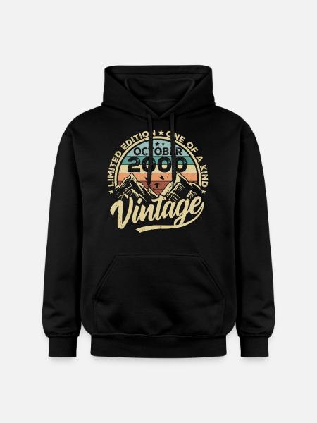October 2000 Birthday 2000 Born October 2000 - Gildan Unisex Softstyle® Midweight Hoodie - black