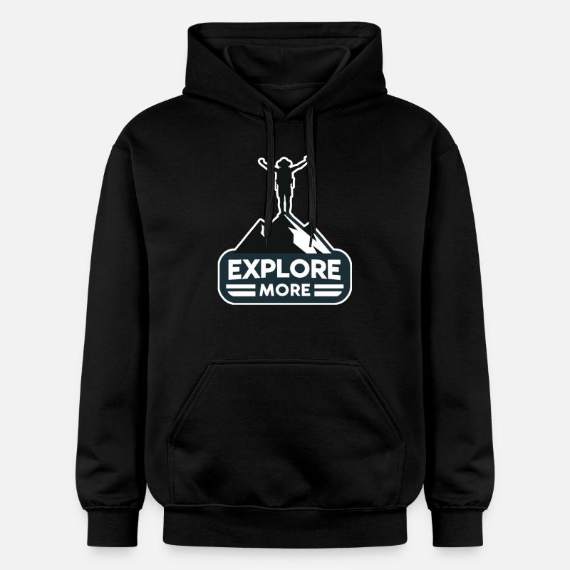 Explore more - Wanderer - Gildan Unisex Softstyle® Midweight Hoodie - Schwarz