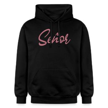 Señor Engagement Groom To Be Wedding Party - Sweat à capuche Softstyle® Gildan Unisexe - noir - Devant - Marisol (170cm) & Nik (191cm)
