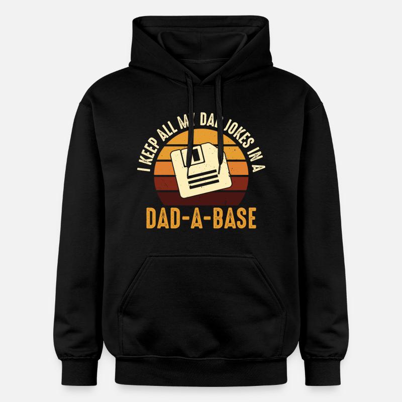 Papa Joke Disquette Rétro Design - Sweat à capuche Softstyle® Gildan Unisexe - noir