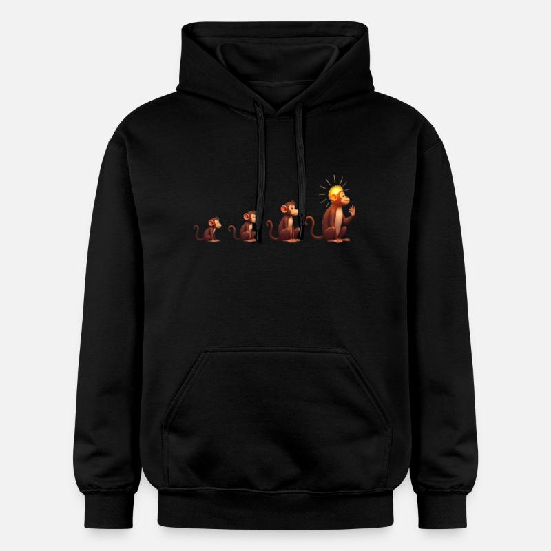 Évolution des singes à tête solaire - Sweat à capuche Softstyle® Gildan Unisexe - noir