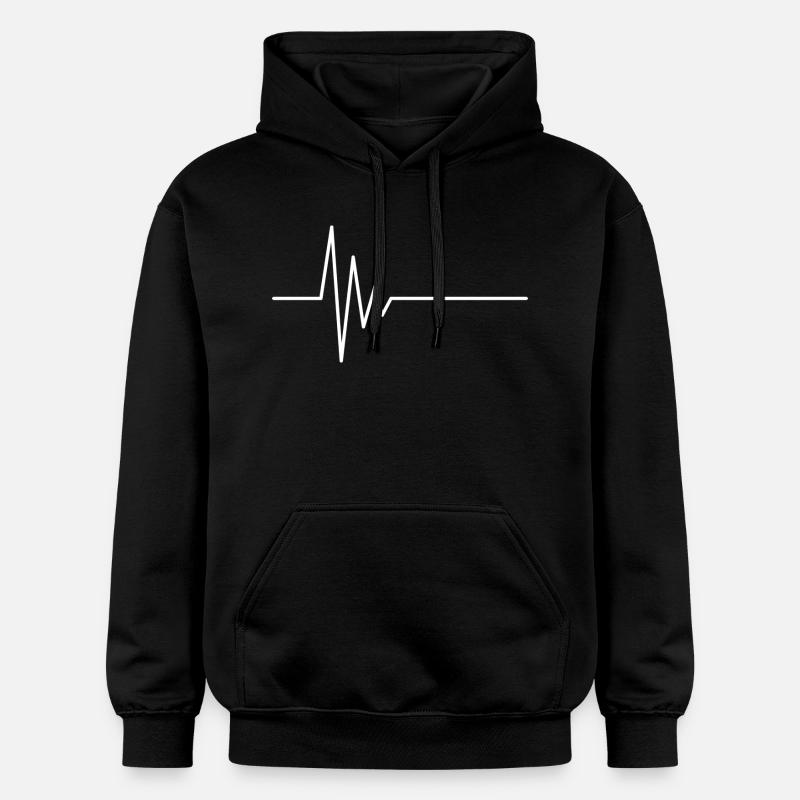 ECG ligne vecteur - Sweat à capuche Softstyle® Gildan Unisexe - noir