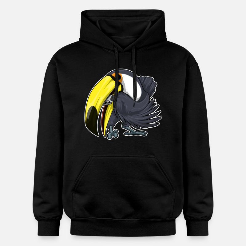Toucan Musicien Harmonica Musique - Sweat à capuche Softstyle® Gildan Unisexe - noir