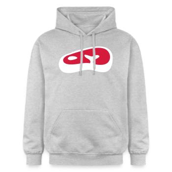 Steak - Gildan Unisex Softstyle® Midweight Hoodie - Hellgrau meliert - Vorne - Liana (172cm) & Jaron (178cm)