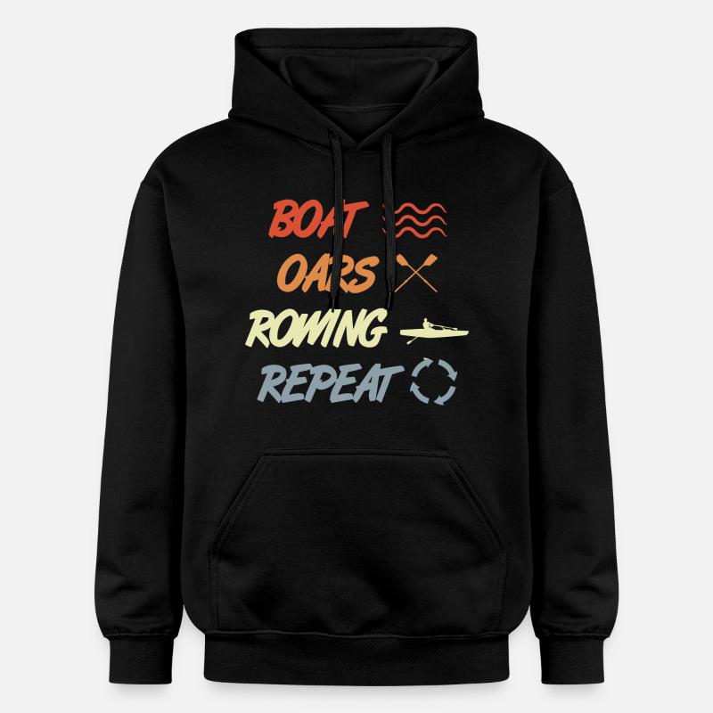 Bateau Rames Aviron Répéter - Sweat à capuche Softstyle® Gildan Unisexe - noir