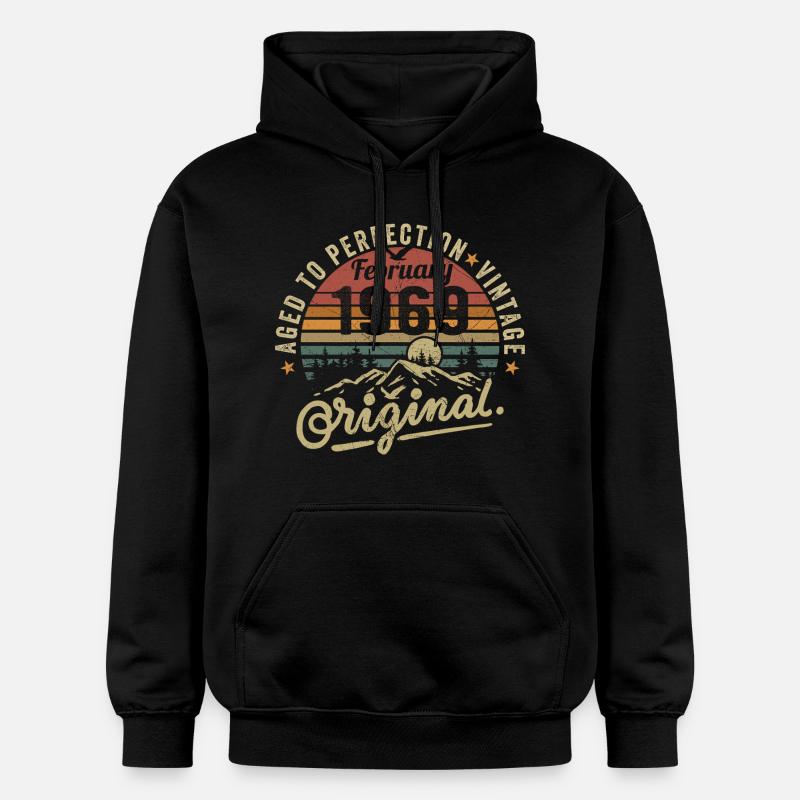 Février 1969, anniversaire 1969 Février - Sweat à capuche Softstyle® Gildan Unisexe - noir