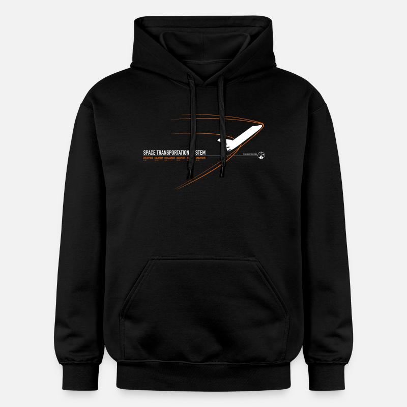 Navette spatiale (imprimé orange) - Sweat à capuche Softstyle® Gildan Unisexe - noir