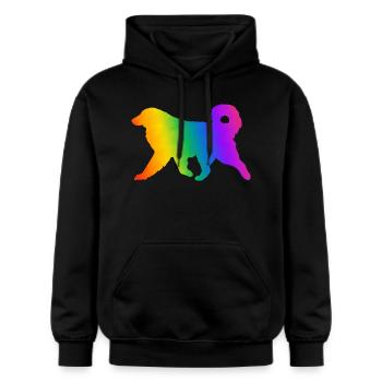 Pyrenäen-Sennenhund, vollständig anpassbar nach Wunsch - Gildan Unisex Softstyle® Midweight Hoodie - Schwarz - Vorne - Marisol (170cm) & Nik (191cm)