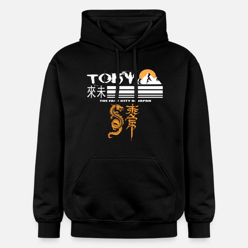 Tokyo Orange - Sweat à capuche Softstyle® Gildan Unisexe - noir