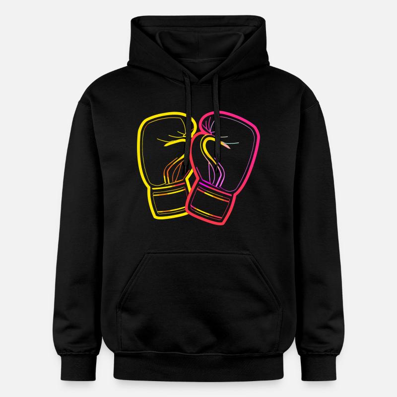 Dessin de gants de boxe - Sweat à capuche Softstyle® Gildan Unisexe - noir