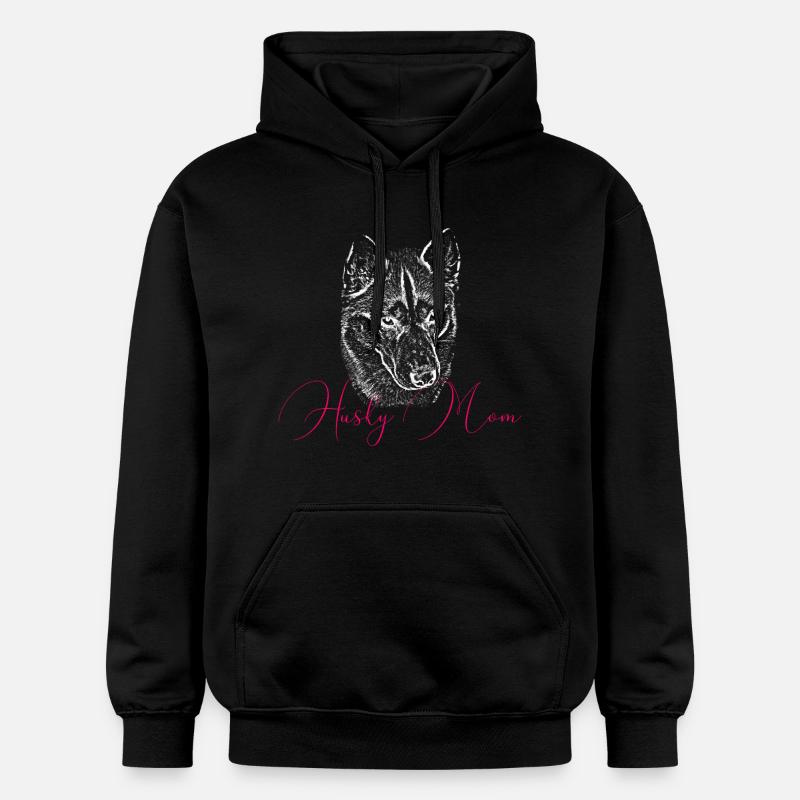 Estampe d’art de maman husky - Sweat à capuche Softstyle® Gildan Unisexe - noir